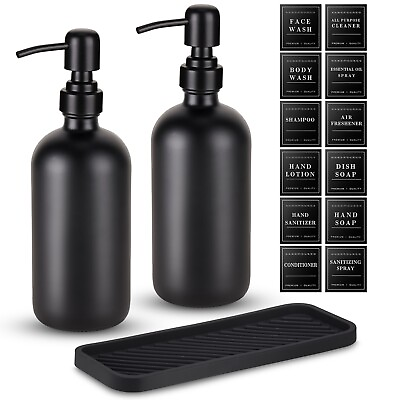 #ad #ad Glass Countertop Soap Dispenser with Durable Metal Pump 2PCS Kit $21.99