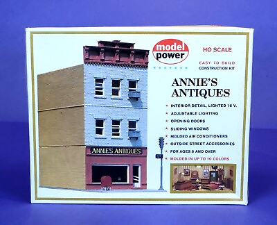 Model Power HO Scale Lighted Annie#x27;s Antiques Building Kit 464 $21.59