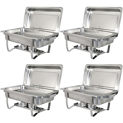 4 Pack Premier Chafers Stainless Steel Chafing Dish 8 Qt Full Size Buffet Trays $137.58