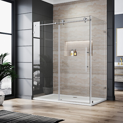 ELEGANT Sliding Shower Enclosure Frameless Shower Door 3 8quot; Tempered Glass $830.99