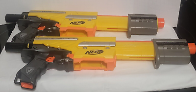 #ad Set Of 2 Nerf N Strike Alpha Trooper CS 18 Dart Blaster Yellow Orange Untested $24.99