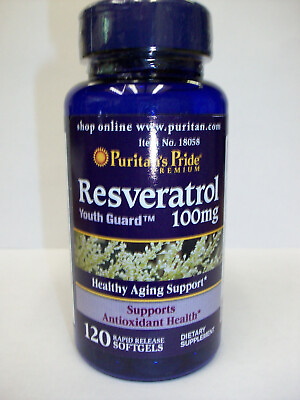 Resveratrol Youth Guard 100 mg 120 Softgels Healthy Aging Support $14.99