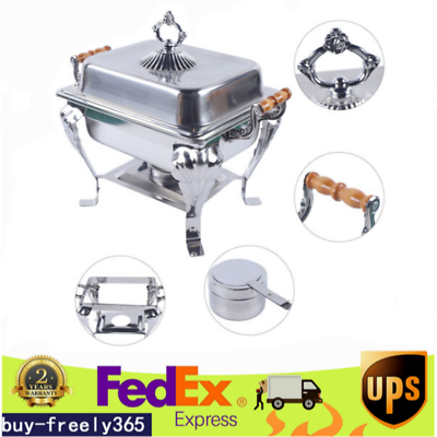 #ad Classic Stainless Steel Chafer Set Half Size Chafing Dish Buffet Catering Warmer $50.35