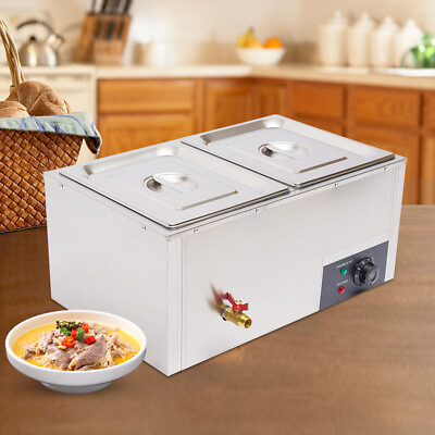 #ad Countertop Electric Food Warmer Steamer 2 Pan Hot Well Bain Marie Countertop $98.70