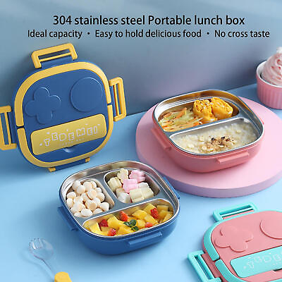 #ad Food Warmer Kids School Lunch Box Thermal Insulated Container w 3 Compartments $7.63