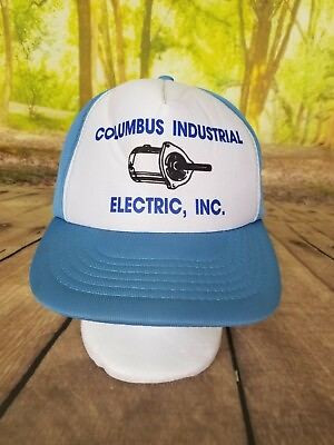Columbus Industrial Electric Inc Light Blue Mesh Print Logo Snapback Cap $30.00
