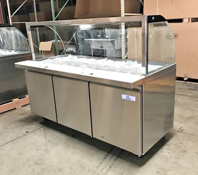 #ad NEW 72quot; Commercial Cold Table Refrigerator Cooler Buffet Salad Bar Sides NSF ETL $5996.84