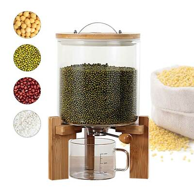 Cereal Storage Dispenser Rice Grain Dry Food Glass Container 5LValveCupLid $56.00