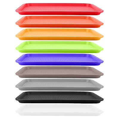 #ad 9 PCS 16 x 12 inch Plastic Fast Food Serving Trays Restaurant Serving Tray Se... $44.81