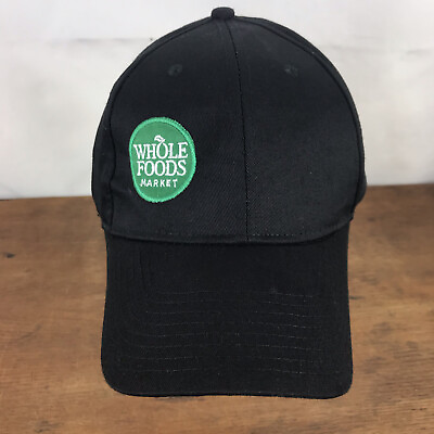 Whole Foods Market Black Cotton Strapback Baseball Cap Hat CH30 $18.95
