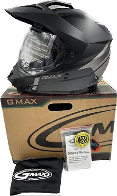 #ad GMAX GM 11 DUAL SPORT SCUD HELMET BLACK GREY MEDIUM G1113505 $76.31