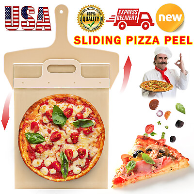 #ad Sliding Pizza Peel Shovel Pala Pizza Scorrevole Wood Non stick Easy Transfer US $13.99