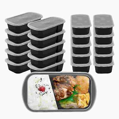 #ad 80Pcs Disposable Food Container BPA Free Microwavable Plastic Lunch Box with Lid $29.99