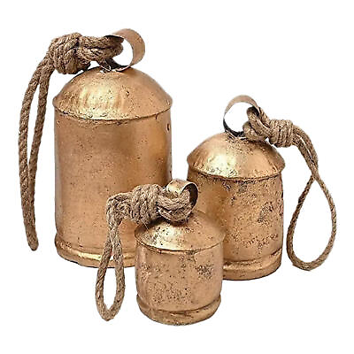 #ad Set of 3 Giant Harmony Cow Bells Vintage Handmade Rustic Christmas Bell Home $11.37