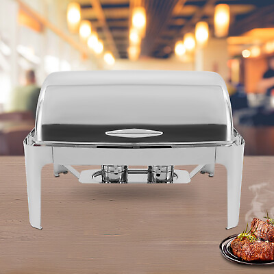 Stainless Steel Chafer Buffet Chafing Dish Set Roll Top Catering Food Warmer US $105.00