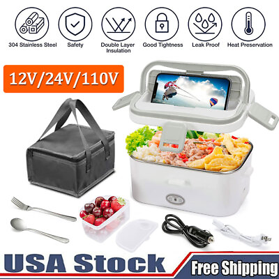#ad 60W Electric Lunch Box Food Heater Upgraded Portable Food Warmer for Car amp; Home $39.98