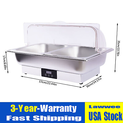 #ad Commercial 2 Well Buffet Food Warmer 5.7L For Restaurants Hotels W Half Cover $133.95