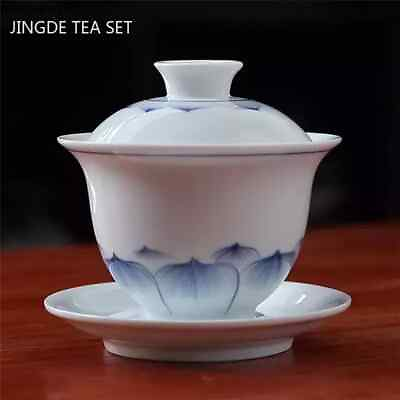 #ad Hand painted Ceramic Tea Tureen Chinese Portable Tea Maker Three cai Gaiwan $35.01