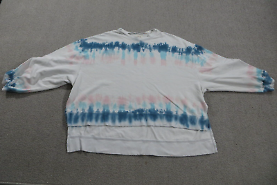 #ad Electric and Rose Sweatshirt Womens Medium White Oversized Tie Dye Comfy $32.95