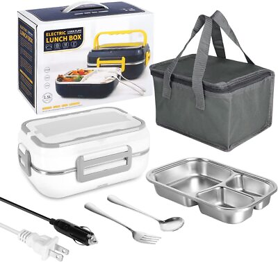 #ad Electric Lunch Box Food Heater Portable Leakproof Food Warmer for Car Truck Work $29.99