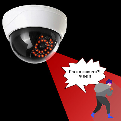 #ad MaximalPower Fake CCTV Security Dummy Dome Camera w Red LED Light for Home Lot $12.29