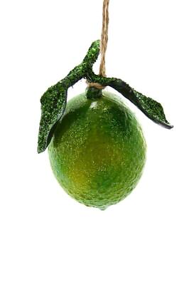 Cody Foster Shiny Lime Citrus Fruit on Branch Faux Food Glass Christmas Ornament $17.99