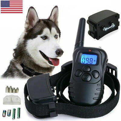 Dog Shock Collar With Remote Waterproof Electric for Large 328 Yard Pet Training $18.99