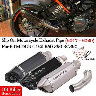 #ad Slip on 51mm Motorcycle Exhaust System Muffler Escape Modified Middle Link Pipe $120.00