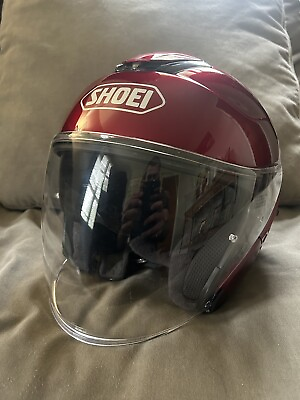 #ad #ad Shoei J Cruise Motorcycle Helmet Large Red Open Face $119.99
