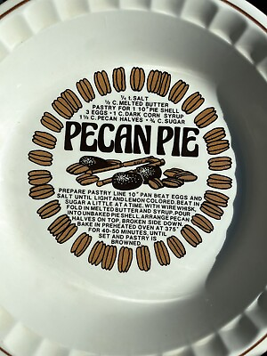 #ad #ad VTG Sunnycraft Sunstone Collection PIE BAKERS DISH; w Pecan Pie RECIPE $19.99