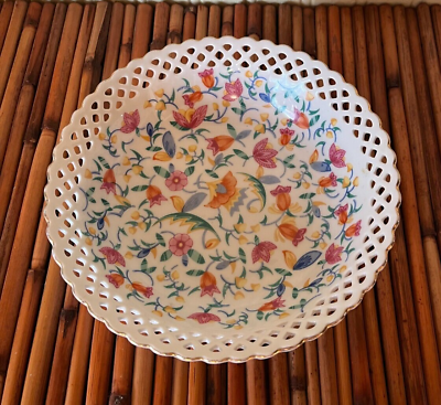#ad Vintage Dish Lace Edge Floral Pattern 7.5quot; Colorful Design Made in Germany $26.97