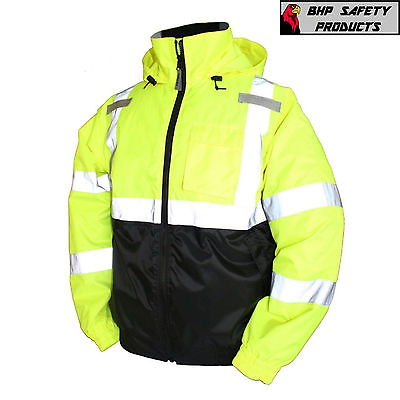 Hi Vis Insulated Safety Bomber Reflective Jacket ROAD WORK HIGH VISIBILITY $38.50