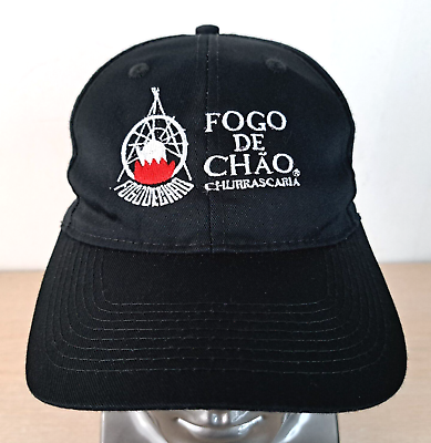 #ad FOGO DE CHAO CHURRASCARIA ADJUSTABLE STRAPBACK BASEBALL HAT CAP BLACK FOOD $21.99