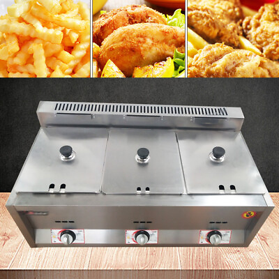#ad 3 Pan Propane Gas Food Warmer Restaurant Tabletop Desktop Countertop Steam Table $190.00