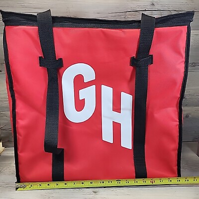Grubhub Official Large 20quot;x20quot;x10quot; Insulated Food Delivery Carrying Tote Bag Red $24.97