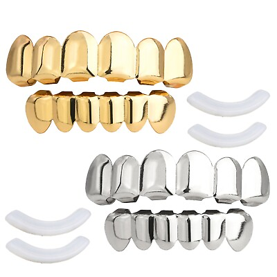 14K Gold amp; Silver Plated Grillz Top amp; Bottom Mold Kit 2 Pair SET Mouth Piece $16.99