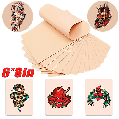 5 100Pcs Tattoo Skin Practice Double Sides Fake Skin For Tattoo Supplies 6in*8in $72.59