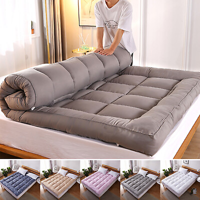 3.9quot; Extra Thick Mattress Pad Quilted Cooling Mattress Topper Cover Breathable $55.83