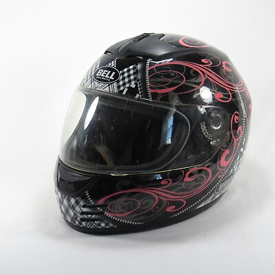 #ad #ad Bell Helmet Full Faced Black with Pink Graphics DOT Cert. Size XS Clear Visor $69.00