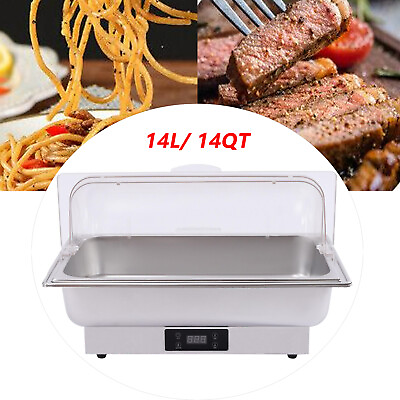 14L Electric Chafing Dish Stainless Steel Buffet Food Warmer w Food Tray amp; Clip $159.00