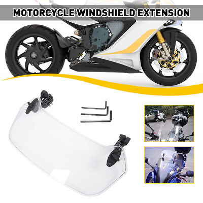 #ad Clip On Motorcycle Universal Windshield Extension Spoiler Wind Screen Deflector $22.60