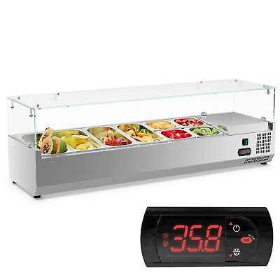 #ad 55 inch commercial 8 trays refrigerated prep table salad fruit sauce sticks $984.99