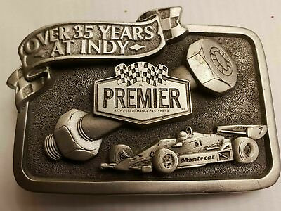 #ad INDIANAPOLIS PREMIER BRASS BELT BUCKLE VINTAGE 35 YEARS AT INDY $49.10