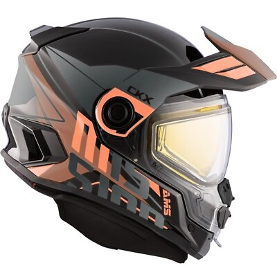 CKX AMS Mission Ramble Orange Brown Snowmobile Helmet Dual Lens Shield 510492 $395.00