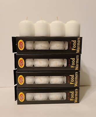 12 Boxes of White Unscented Votive Food Warmer Candles 48 Warmers in Total $17.00