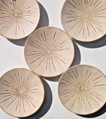 #ad LOT Pier 1 One Sanctuary *3 Three Tan Salad Plates 8.5 Inches FAST FREE SHIPPING $28.88