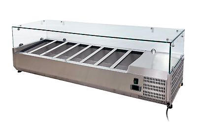 #ad 60quot; W 8 Pan Countertop Refrigerated Sanwich Salad Prep Table Stainless Steel $1287.50