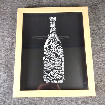 #ad Threshold Wine Bottle Framed Art Decoration Bar Mancave 10X12 Pinot Rosé Merlot $6.49