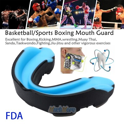 Gel Gum Mouth Guard Shield Case Teeth Grinding Boxing MMA Sports Mouth Piece FDA $7.69
