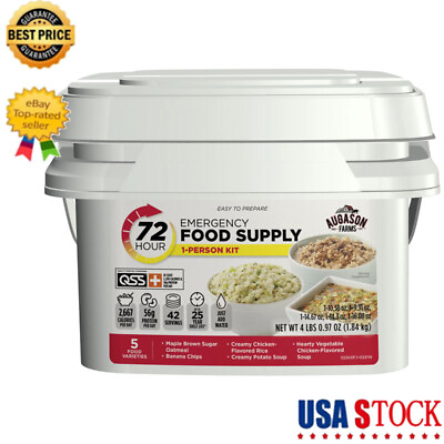 #ad 1 Person Emergency Food Supply Kit 42 Serving Storage Quick Meal Survival Bucket $26.19